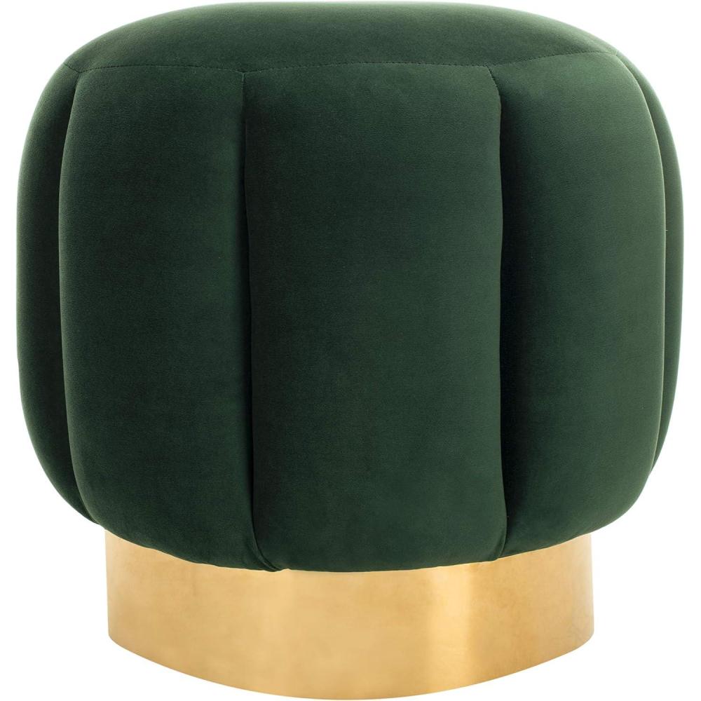 image:imageSafavieh Home Collection Maxine Pink and Gold Channel Tufted Otttoman OttomanEmerald Gold