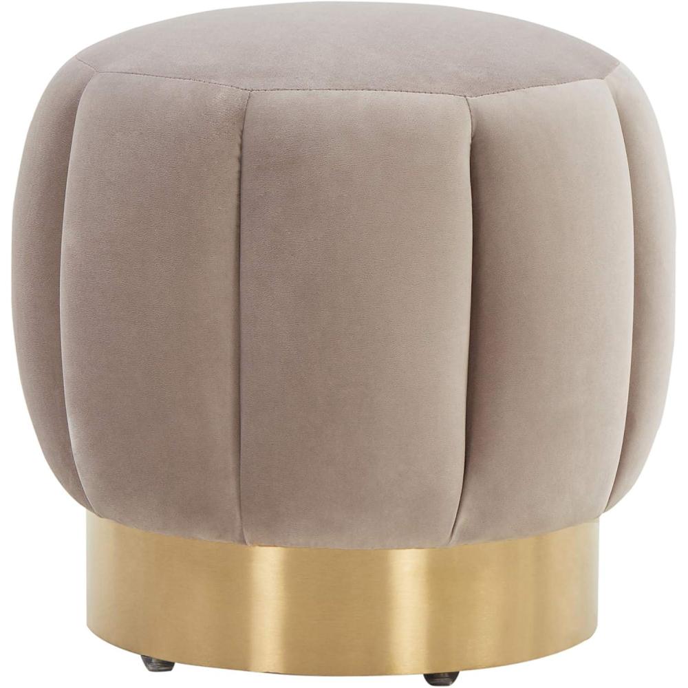 image:imageSafavieh Home Collection Maxine Pink and Gold Channel Tufted Otttoman OttomanPale Taupe Gold