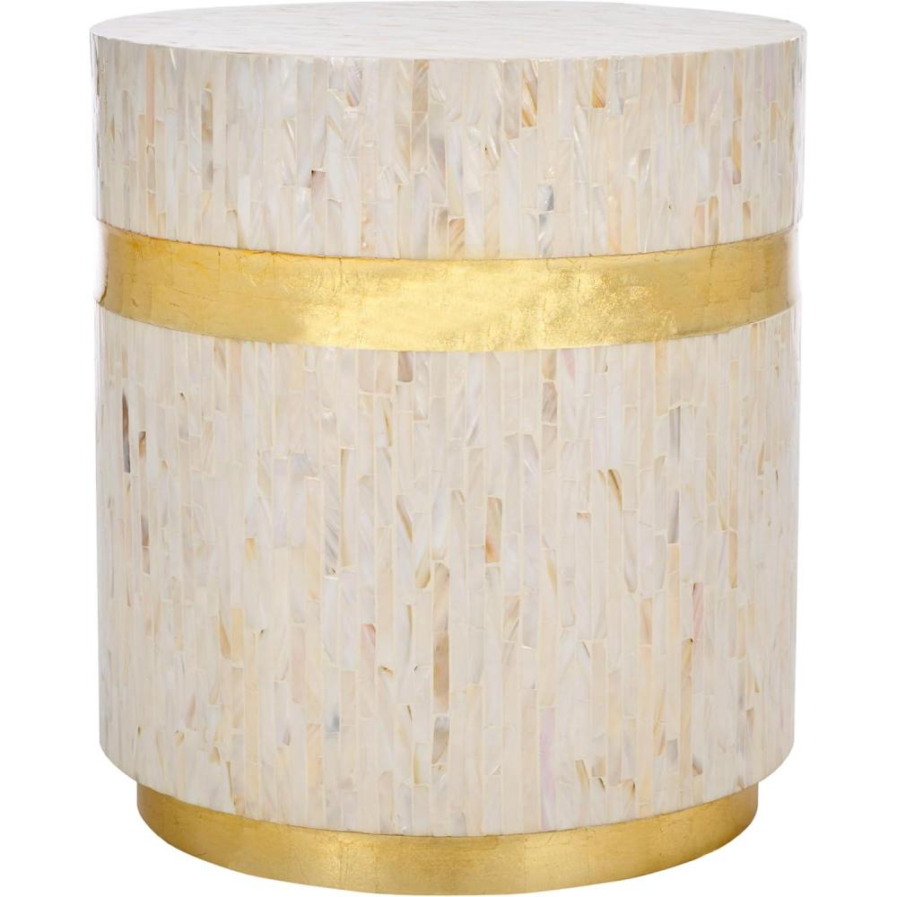 image:imageSafavieh Home Collection Perla Mosaic Round Pink Champagne and Gold Side Table