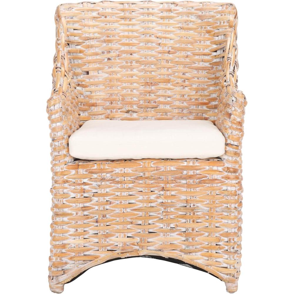 image:imageSafavieh Home Collection Ventura Brown and White Washed Arm ChairWhiteWhite Washed