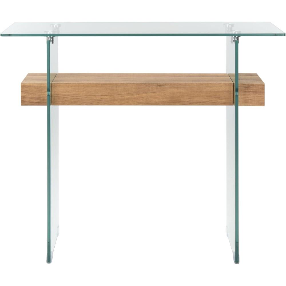 image:imageSafavieh Home Kayley Glass and Natural Brown Console TableGlass Natural Brown