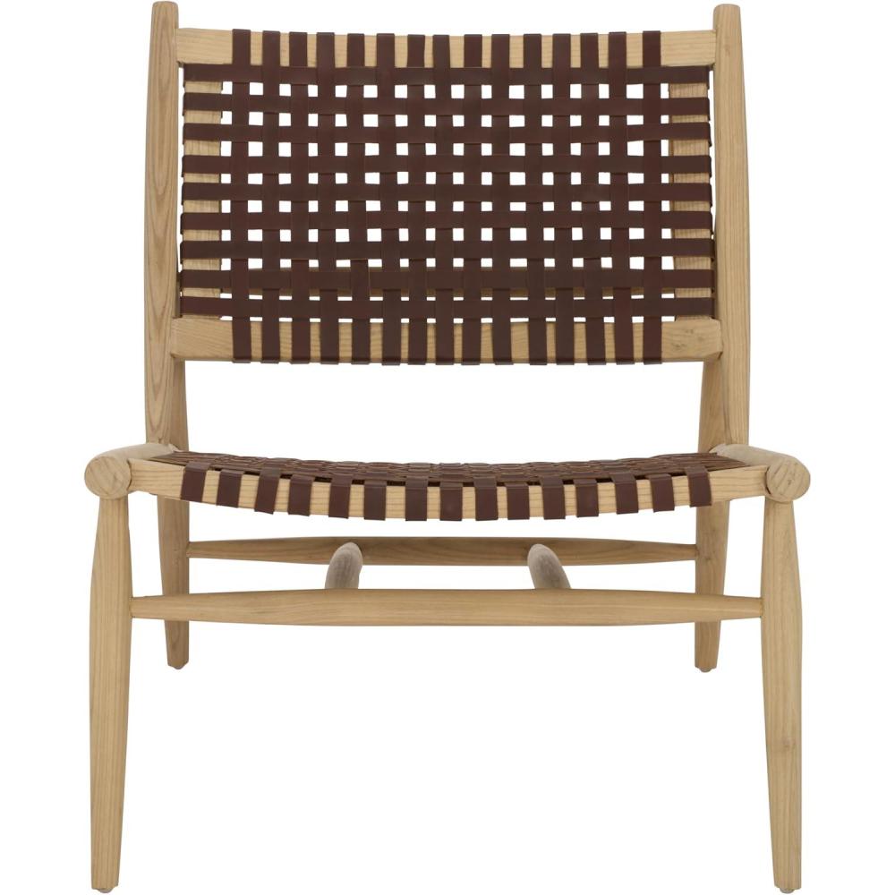 image:imageSafavieh Home Soleil Natural and White Leather Woven Accent ChairCognac Natural