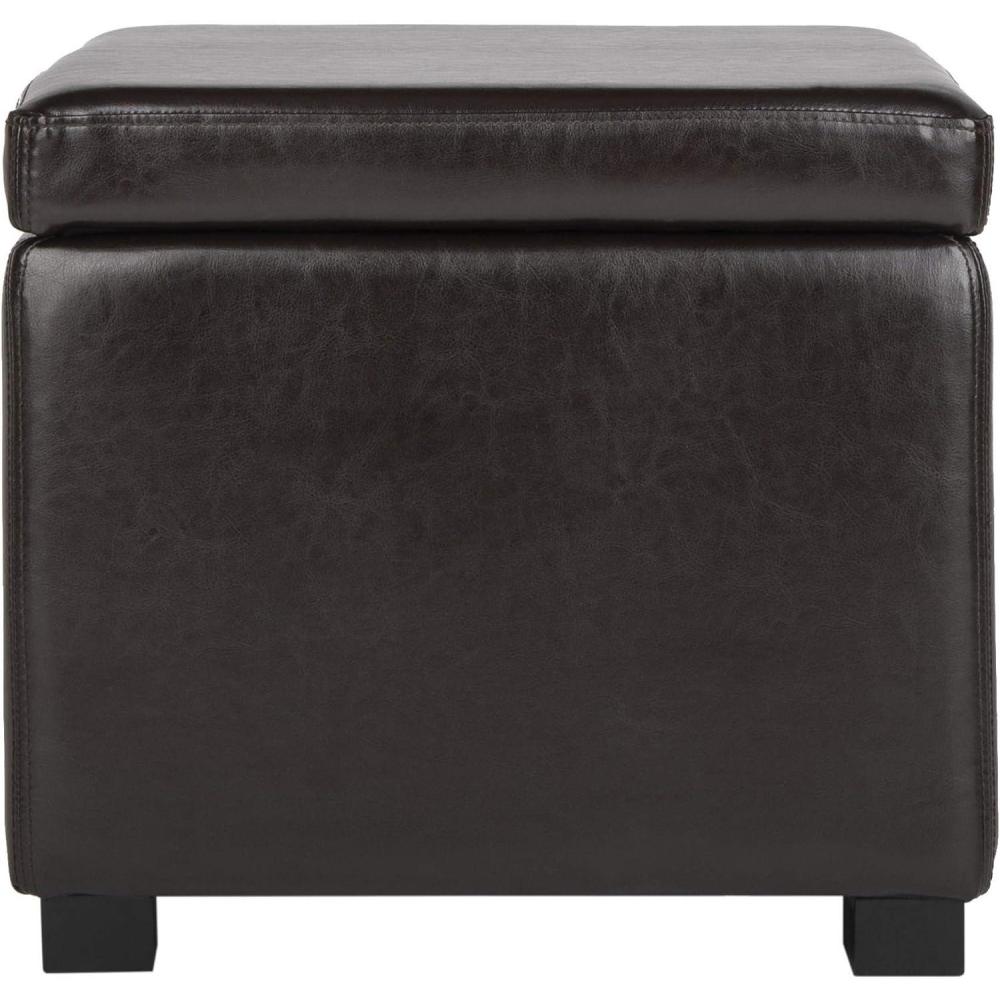 image:imageSafavieh Hudson Collection Ryder Leather Square Flip Top OttomanBrown