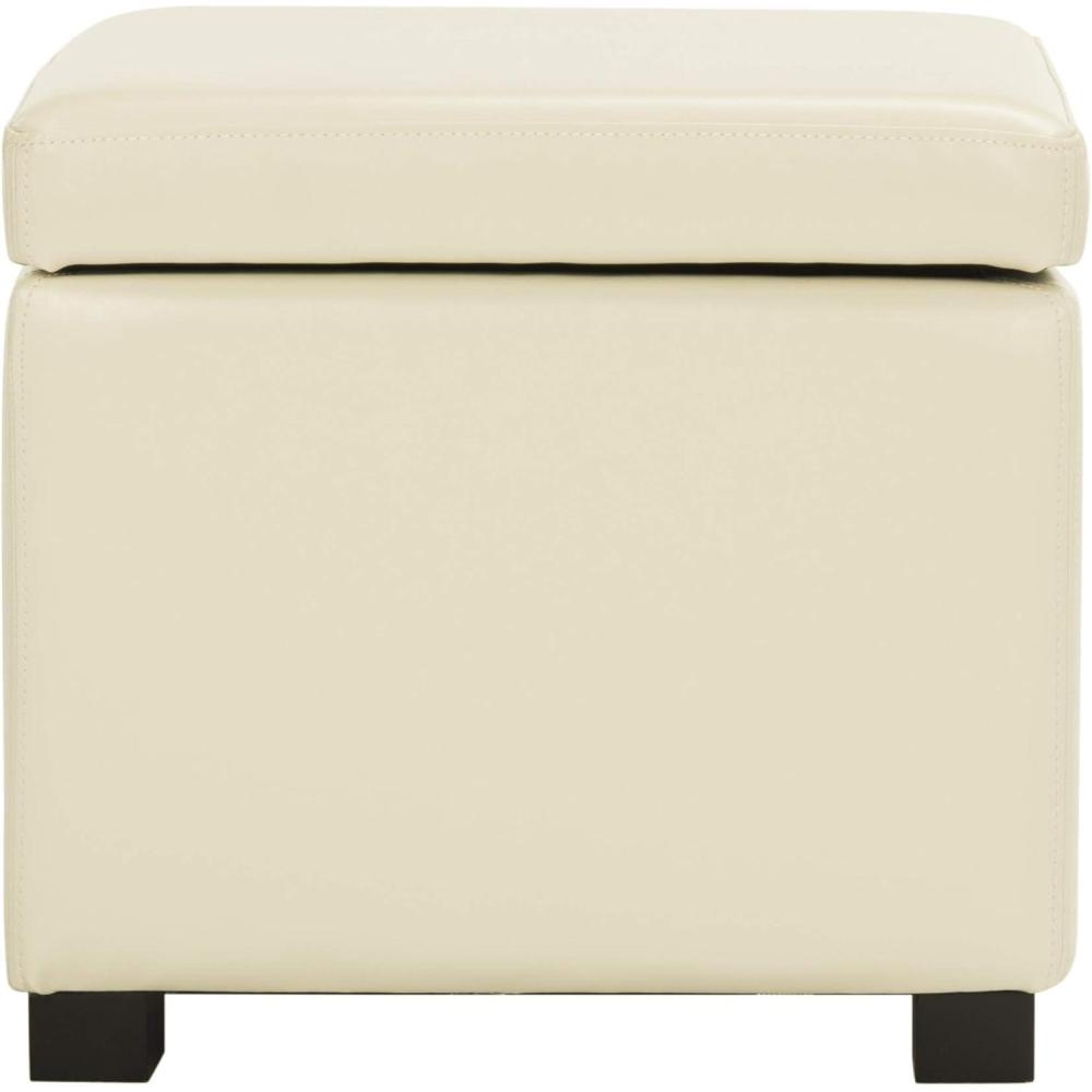 image:imageSafavieh Hudson Collection Ryder Leather Square Flip Top OttomanFlat Cream