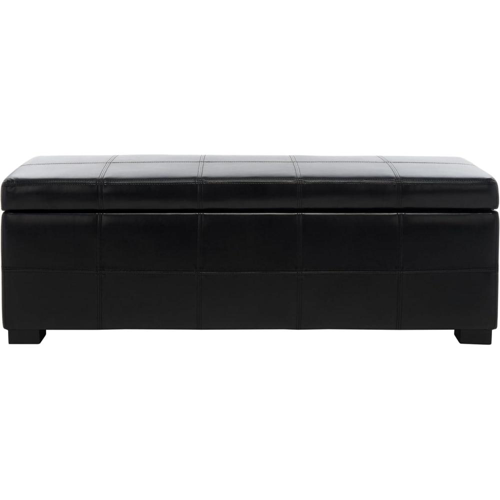 image:imageSafavieh Hudson Collection Williamsburg Brown Leather Large Storage BenchBlack