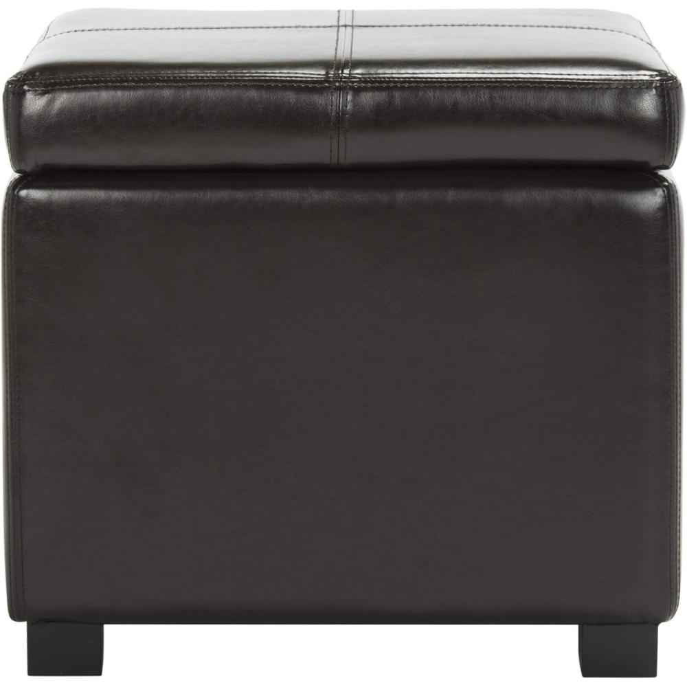 image:imageSafavieh Hudson Collection Williamsburg Brown Leather Square Storage OttomanBrown