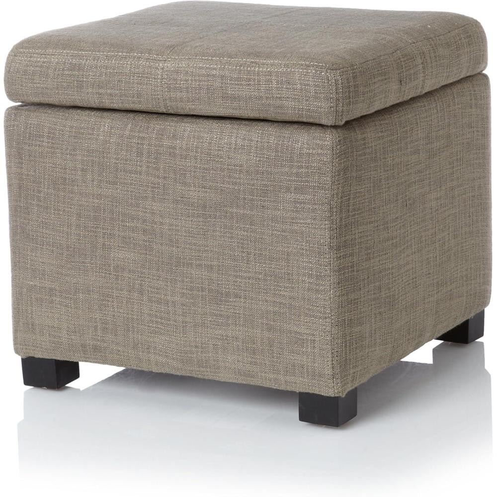 image:imageSafavieh Hudson Collection Williamsburg Brown Leather Square Storage OttomanStone