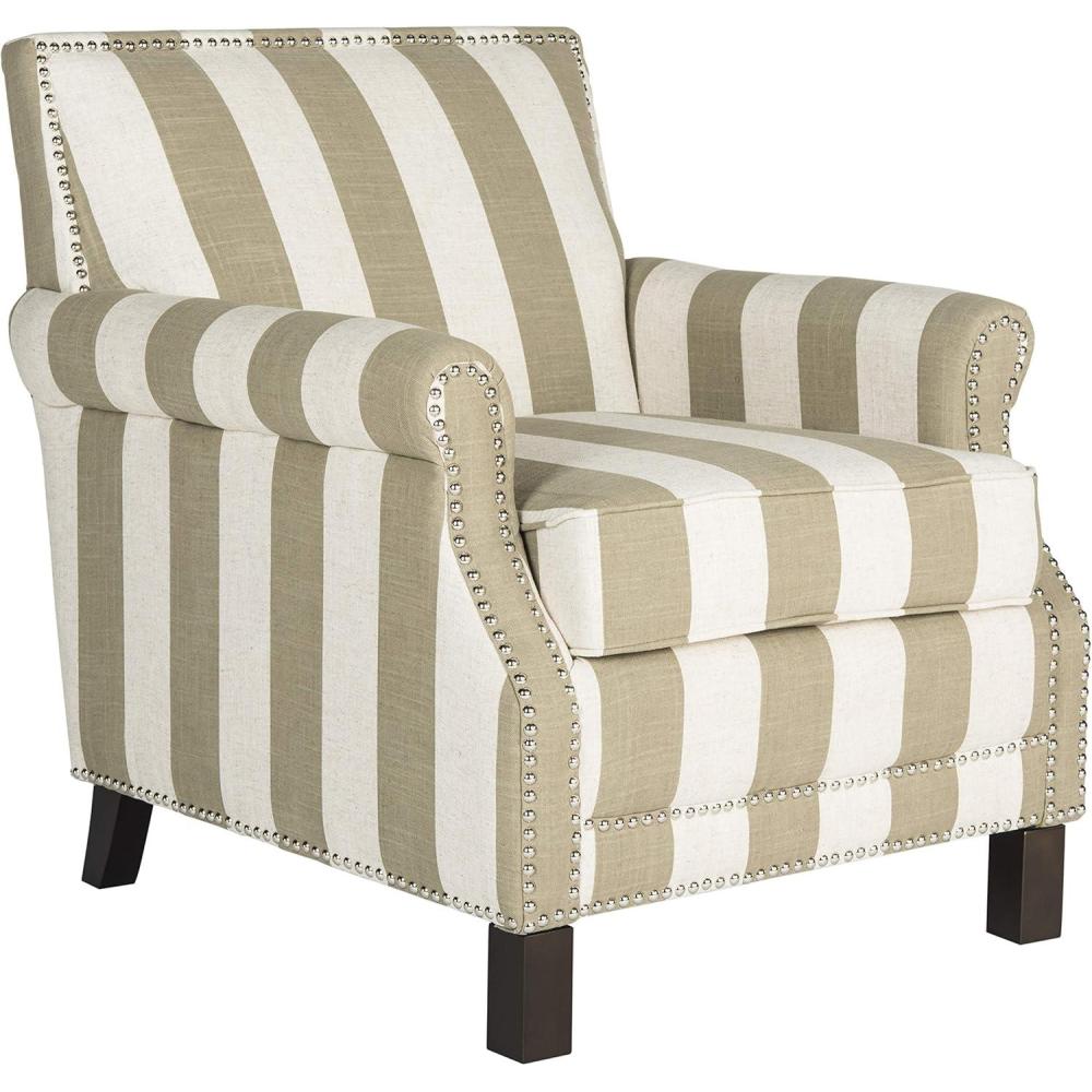 image:imageSafavieh Mercer Collection Charles Beige Linen Club ChairOlive White