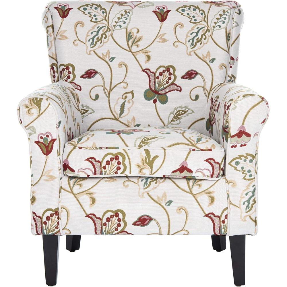 image:imageSafavieh Mercer Collection Margaret Ivory Floral Cotton Club ChairRed  White