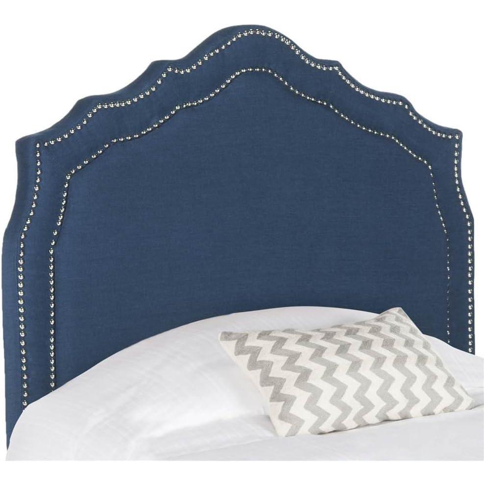image:imageSafavieh Mercer Collection Skyler Grey Silver Nailhead Headboard FullSteel Blue