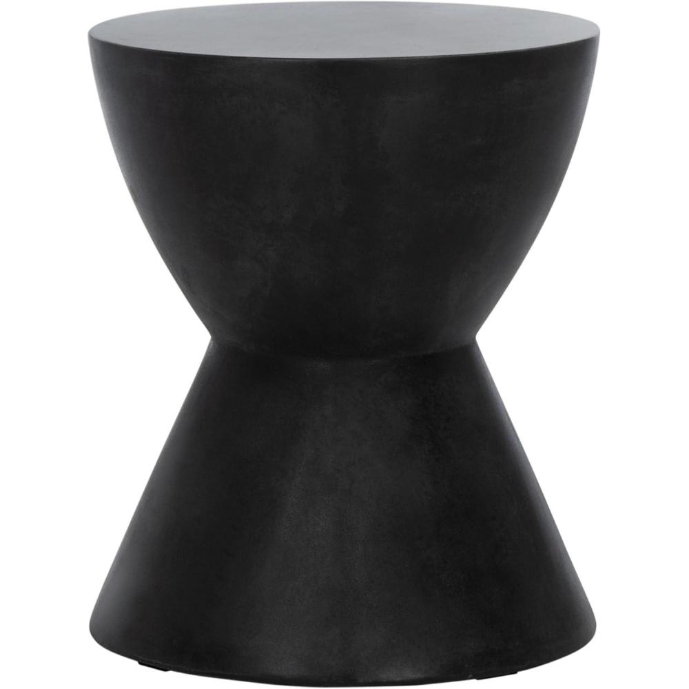 image:imageSafavieh Outdoor Collection Athena Modern Concrete Dark Grey Round 177inch Accent TableBlack