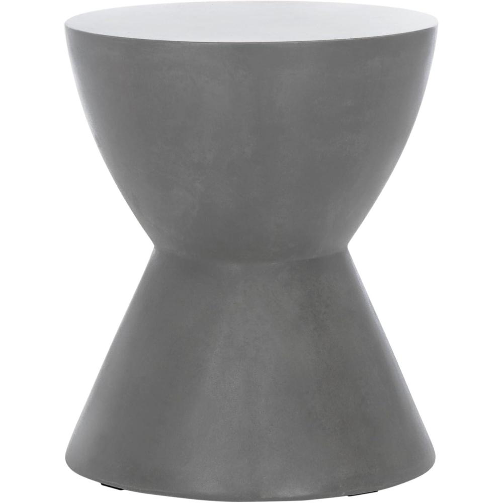 image:imageSafavieh Outdoor Collection Athena Modern Concrete Dark Grey Round 177inch Accent TableGrey