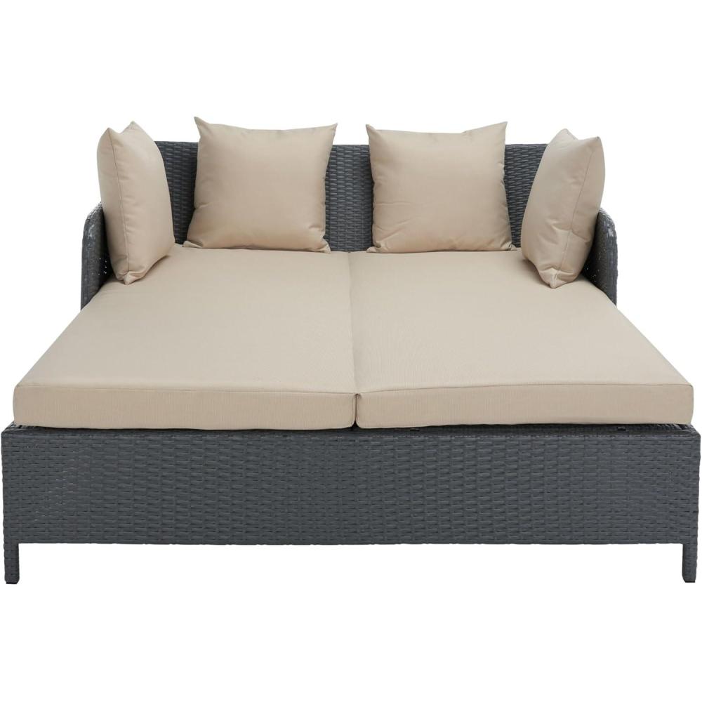 image:imageSafavieh Outdoor Collection August Titanium amp Sand DaybedTitanium Sand