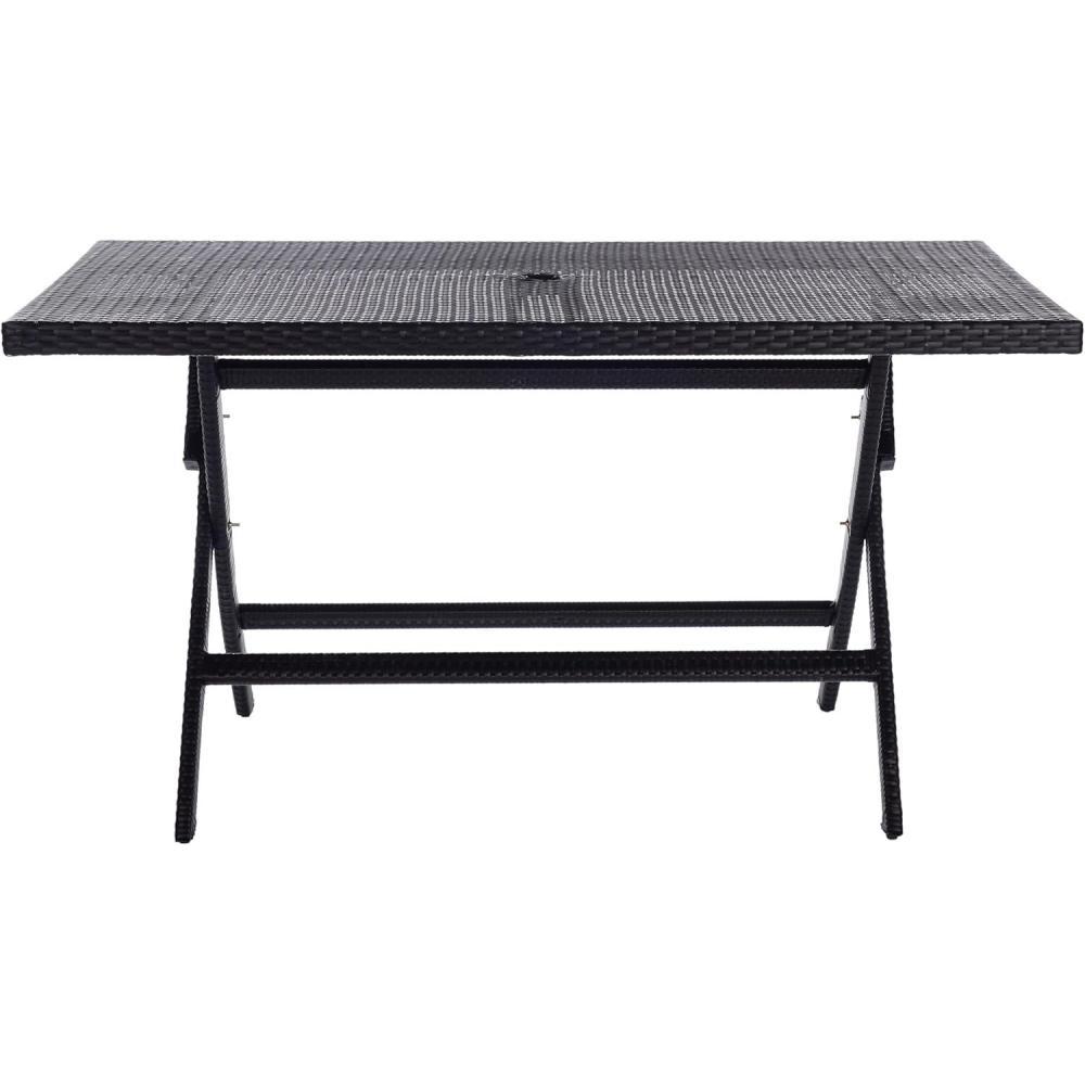 image:imageSafavieh PAT7503A Outdoor Collection Akita Black Rectangle Folding TableBlack