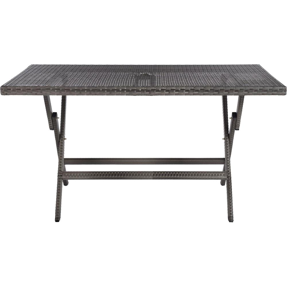 image:imageSafavieh PAT7503A Outdoor Collection Akita Black Rectangle Folding TableGrey