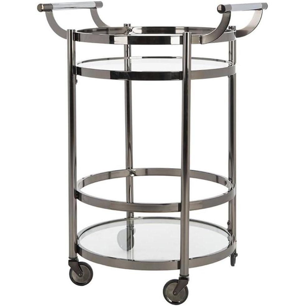 image:imageSafavieh Sienna Bar Cart Black NickelGlassBlack Nickel Glass