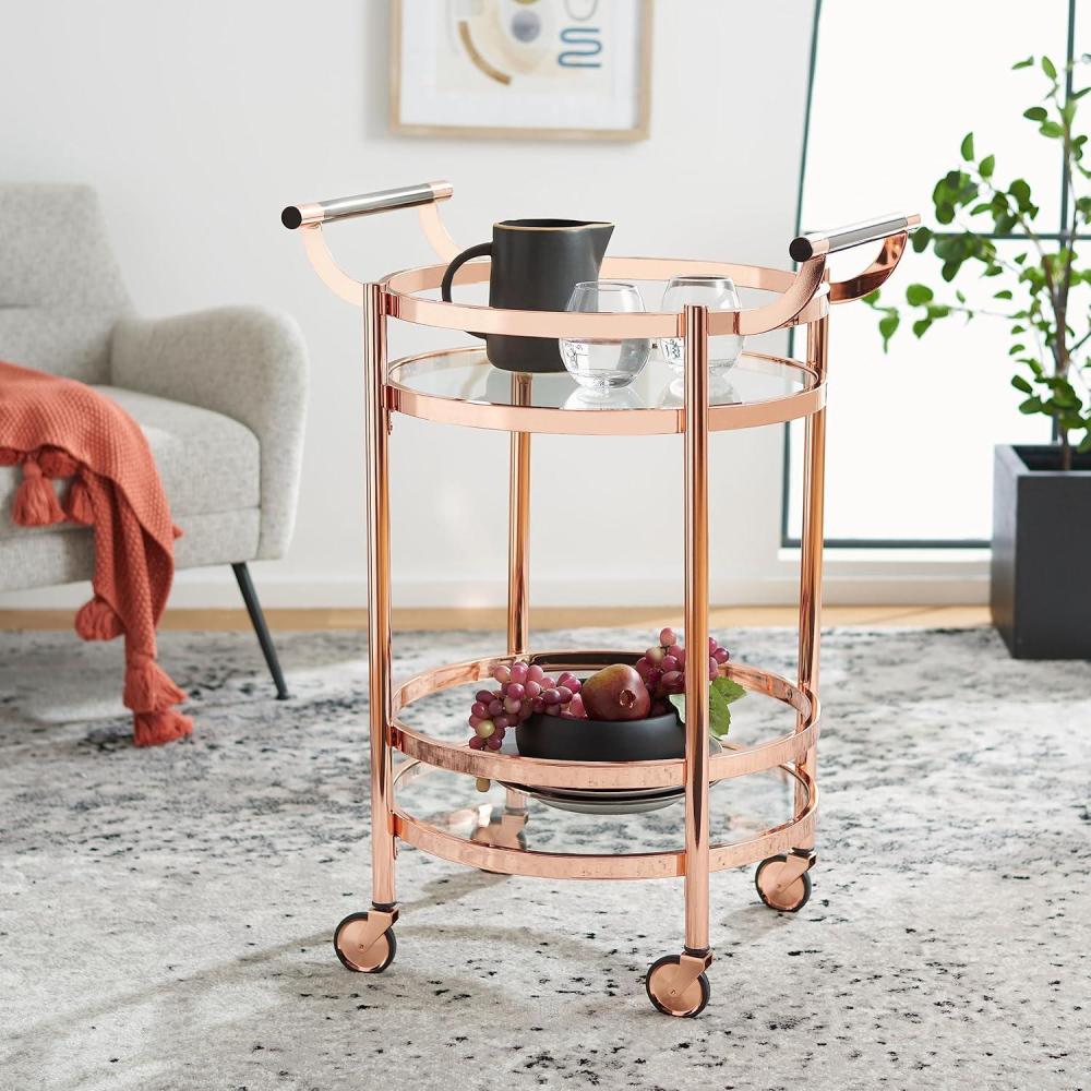 image:imageSafavieh Sienna Bar Cart Black NickelGlassRose Gold