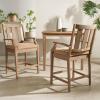 Couture Patio Collection San Salvador Natural and White 24.5-inch Patio Counter Stools (Set of 2)(Natural/Brown)