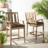 Couture Patio Collection San Salvador Natural and White 24.5-inch Patio Counter Stools (Set of 2)(Natural/Dark Brown)