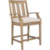 Couture Patio Collection San Salvador Natural and White 24.5-inch Patio Counter Stools (Set of 2)(Natural/White)