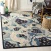 Martha Stewart x SAFAVIEH Area Rug Collection – 4′ x 6′, Red, Handmade Wool, Ideal for Living Room, Foyer, Bedroom, Accent Space (MSR4872A)(Blue)