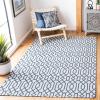 Martha Stewart x SAFAVIEH Area Rug Collection – 5′ x 7′, Green & Ivory, Cotton, Ideal for Living Room, Bedroom, Office, Dining Space (MSR421Y)(Blue/Grey)