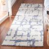 Martha Stewart x SAFAVIEH Area Rug Collection – 5′ x 8′, Charcoal & Ivory, Handmade Wool, Ideal for Living Room, Bedroom, Office, Dining Space (MSR4533H)(Blue/Ivory)