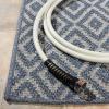 Martha Stewart x SAFAVIEH Outdoor Area Rug Collection – 5’3″ x 7’7″, Aqua & Cream, Weather Resistant & Washable, Ideal for Patio, Backyard, Mudroom, Deck, Dining Space (MSRO337J)(Navy/Ivory)