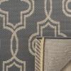 Martha Stewart x SAFAVIEH Outdoor Area Rug Collection – 5’3″ x 7’7″, Blue & Beige, Weather Resistant & Washable, Ideal for Patio, Backyard, Mudroom, Deck, Dining Space (MSR4274-243)(Anthracite/Beige)