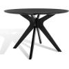 SAFAVIEH Couture Collection – Carolee Black 46-Inch Round Dining Table, Farmhouse Dining Table for Kitchen or Dining Room, Seats Up to 4 (SFV2134B)(Black)