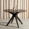 SAFAVIEH Couture Collection – Carolee Black 46-Inch Round Dining Table, Farmhouse Dining Table for Kitchen or Dining Room, Seats Up to 4 (SFV2134B)(Black)