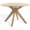 SAFAVIEH Couture Collection – Carolee Black 46-Inch Round Dining Table, Farmhouse Dining Table for Kitchen or Dining Room, Seats Up to 4 (SFV2134B)(Natural)
