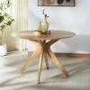 SAFAVIEH Couture Collection – Carolee Black 46-Inch Round Dining Table, Farmhouse Dining Table for Kitchen or Dining Room, Seats Up to 4 (SFV2134B)(Natural)