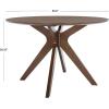 SAFAVIEH Couture Collection – Carolee Black 46-Inch Round Dining Table, Farmhouse Dining Table for Kitchen or Dining Room, Seats Up to 4 (SFV2134B)(Walnut)