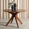 SAFAVIEH Couture Collection – Carolee Black 46-Inch Round Dining Table, Farmhouse Dining Table for Kitchen or Dining Room, Seats Up to 4 (SFV2134B)(Walnut)