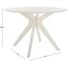 SAFAVIEH Couture Collection – Carolee Black 46-Inch Round Dining Table, Farmhouse Dining Table for Kitchen or Dining Room, Seats Up to 4 (SFV2134B)(White Washed)