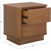 SAFAVIEH Couture Collection – Chrysandra Walnut 2-Drawer Wood Nightstand, Fully Assembled Bedroom Storage with Push-to-Open Drawers (SFV7726A)(Walnut)