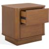SAFAVIEH Couture Collection – Chrysandra Walnut 2-Drawer Wood Nightstand, Fully Assembled Bedroom Storage with Push-to-Open Drawers (SFV7726A)(Walnut)