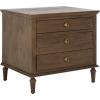 SAFAVIEH Couture Collection – Lisabet Light Oak 3-Drawer Wood Nightstand, Fully Assembled Bedroom Storage with Metal Drawer Glides (SFV7705D)(Brown)