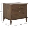 SAFAVIEH Couture Collection – Lisabet Light Oak 3-Drawer Wood Nightstand, Fully Assembled Bedroom Storage with Metal Drawer Glides (SFV7705D)(Brown)