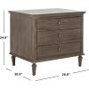 SAFAVIEH Couture Collection – Lisabet Light Oak 3-Drawer Wood Nightstand, Fully Assembled Bedroom Storage with Metal Drawer Glides (SFV7705D)(Light Brown)