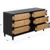 SAFAVIEH Couture Collection – Roseanne Black & Natural Banana Stem Dresser, Modern 6-Drawer Storage Chest (SFV1328A)(Black/Natural)