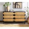 SAFAVIEH Couture Collection – Roseanne Black & Natural Banana Stem Dresser, Modern 6-Drawer Storage Chest (SFV1328A)(Black/Natural)