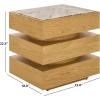 SAFAVIEH Couture Collection – Shayrina Walnut & Dark Brown Marble Accent Table, Sculptural Wood Base Side Table (SFV9765B)(Natural/White)