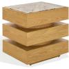 SAFAVIEH Couture Collection – Shayrina Walnut & Dark Brown Marble Accent Table, Sculptural Wood Base Side Table (SFV9765B)(Natural/White)