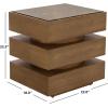 SAFAVIEH Couture Collection – Shayrina Walnut & Dark Brown Marble Accent Table, Sculptural Wood Base Side Table (SFV9765B)(Walnut/Dark Brown)
