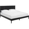 SAFAVIEH Couture Collection Cassity Brown/Natural Solid Wood Queen Size Bed with Woven Leather Headboard(Black)
