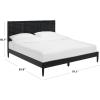SAFAVIEH Couture Collection Cassity Brown/Natural Solid Wood Queen Size Bed with Woven Leather Headboard(Black)