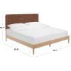 SAFAVIEH Couture Collection Cassity Brown/Natural Solid Wood Queen Size Bed with Woven Leather Headboard(Brown/Natural)