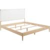 SAFAVIEH Couture Collection Cassity Brown/Natural Solid Wood Queen Size Bed with Woven Leather Headboard(White/Natural)